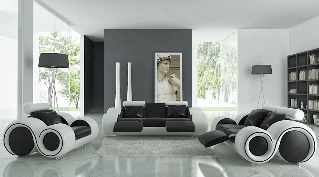black white living room design ideas