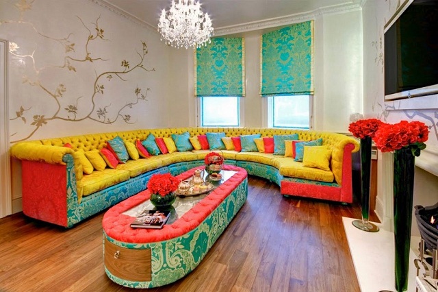 colorful impressive design apartment in london