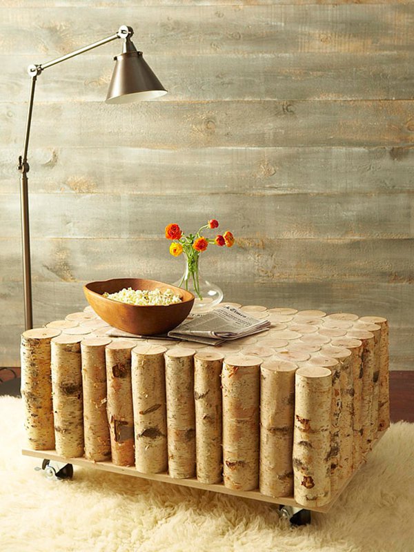 tree log coffee table