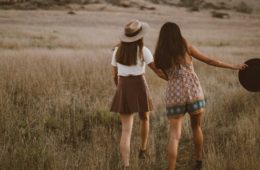 girls field walking