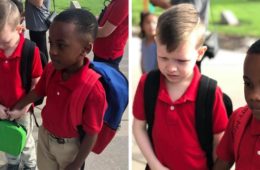 classmates holding hands autism first day of school courtney moore fb2 png 700