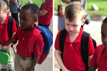 classmates holding hands autism first day of school courtney moore fb2 png 700