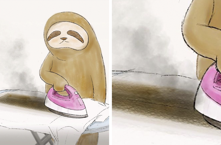 funny sloth illustrations keigo fb26