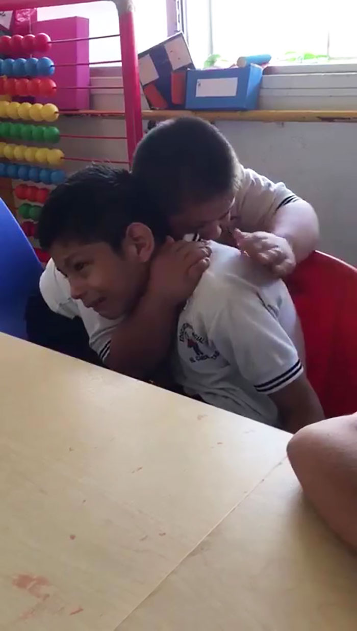 boy down syndrome crying classmate autism video 4 5de9444face61 700